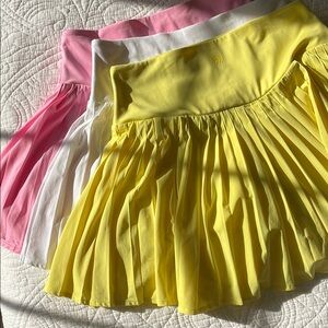 All in Motion Skater Skirt Trio in Pink, White, and Yellow